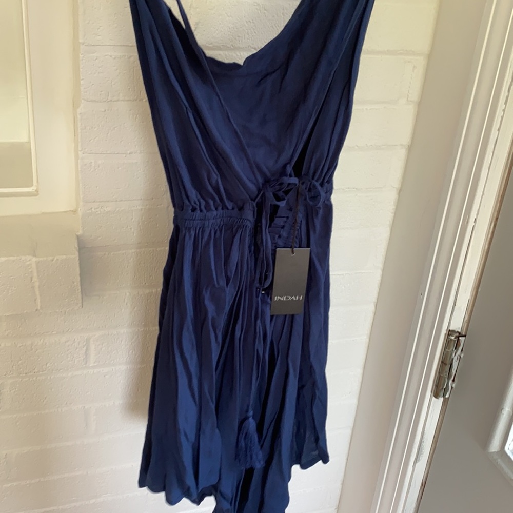 Indah dress NWT navy low back dress